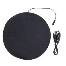 Coussin chauffant USB rond en cuir PU pour petits animaux