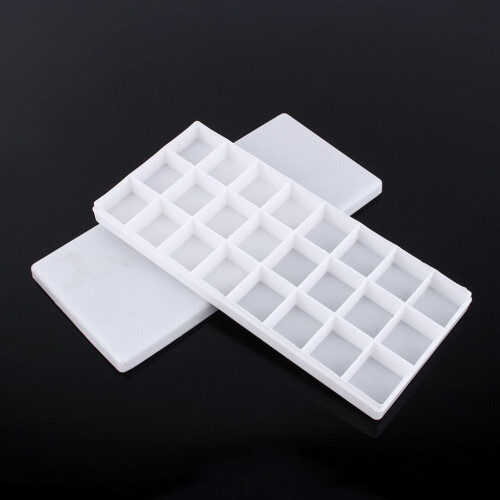 Witte plastic aquarelverf met 24 vakjes