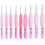 9Pcs Crochet Set Pink Soft Handle DIY HandWoven 1