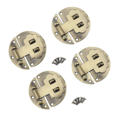 Vintage Hasp Latch Set Double Hole Circular Lock 2