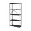 Living And Home 5-Tier Foldable Metal Storage Shelf with Casters, Black 3