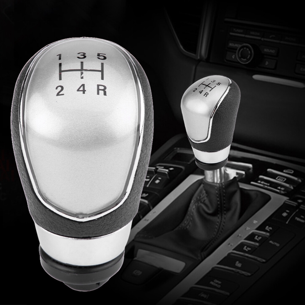 Car 5-Speed Gear Shift Knob For Ford Focus Fiesta Mk7 2008-2013 & Black/Silver 4651362772638