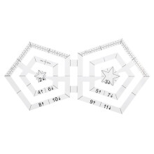 Doppel-Pentagon-Quiltlineale, transparent