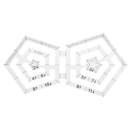 Doppel-Pentagon-Quiltlineale, transparent