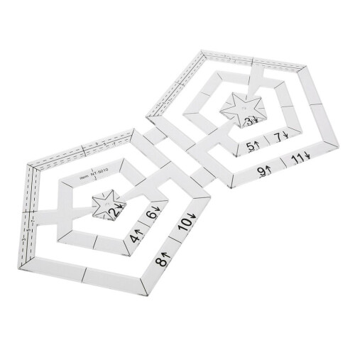 Doppel-Pentagon-Quiltlineale, transparent 1