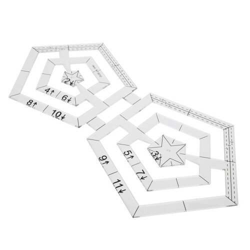 Doppel-Pentagon-Quiltlineale, transparent 2