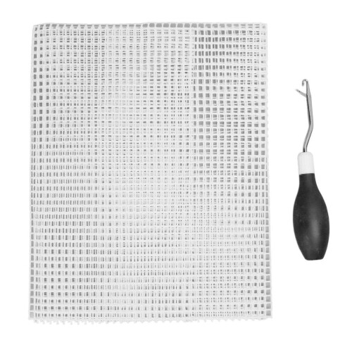 Latch Hook Tool and Rug Hooking Mesh Kit Rubber