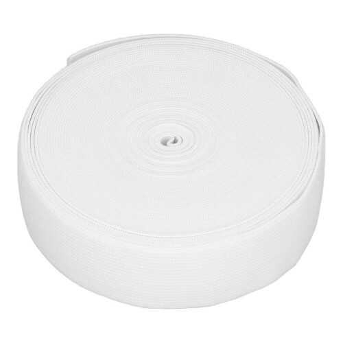 Witte, dikke elastische band, 10 yards (ca. 3,5 cm dik)