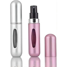 2 Frascos Atomizadores de Perfume Recarregáveis de 5ml, Mini Atomizador de Perfume Portátil para Viagem, Frasco Spray Vazio