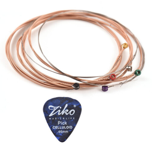Ziko 1-set med 6 strängar för akustiska gitarrer