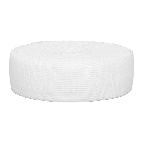 Witte, dikke elastische band, 10 yards (ca. 3,5 cm dik) 1