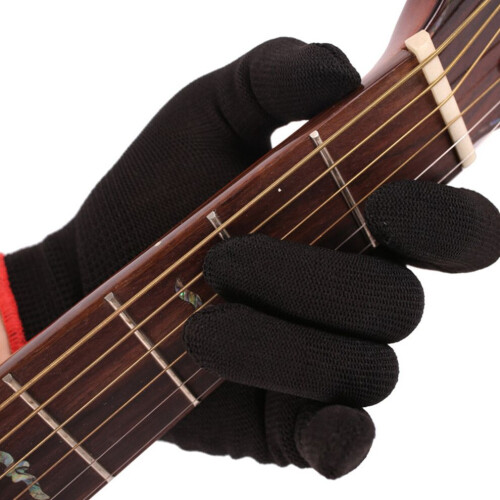Gitarrhandske svart musiker skyddar händer nybörjare 2