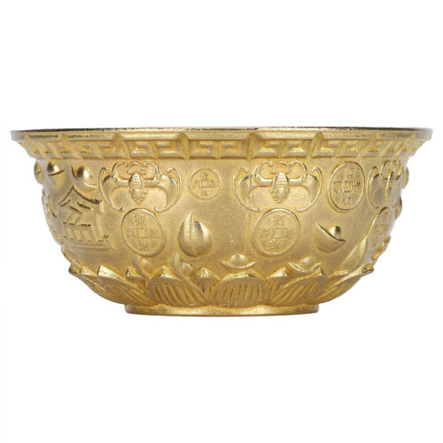 Messing-Schatzschale, Ornamente, Reichtum, Glück 1