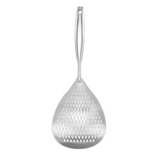 Colher escumadeira em aço inoxidável, coador ergonômico com cabo longo para segurança incomparável, utensílio de cozinha multifuncional com