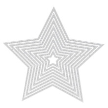 Troquel de corte de metal con forma de estrella de cinco puntas en relieve