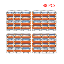 48 stuks 5-laags scheermesjes, scheercassettes, compatibel met Fusion 5 gezichtsscheerapparaathoes voor mannen