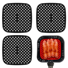 Silikon-Backformen für Heißluftfritteusen, 3er-Pack, 21,6 cm quadratisch, wiederverwendbar, antihaftbeschichtet, lebensmittelecht, hitzebeständig,