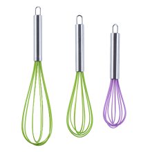 Professionelles Küchenbesen-Set, Schneebesen aus Edelstahl und Silikon mit antihaftbeschichtetem Draht, ergonomisches Design für Komfort und