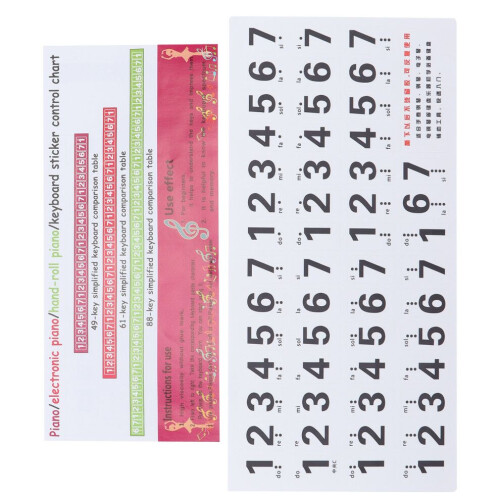 Piano Keyboard Stickers Scale Staff Decals 2