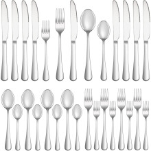 Tidlös elegans i silverbestick, mångsidiga dessertskedar med elegant handtag med rund kant, serveringsställ för 4 personer. Inkluderar 4