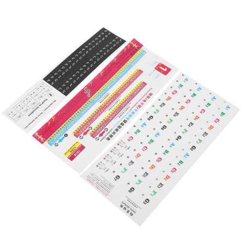 Pegatinas de piano con letras y números de colores 2