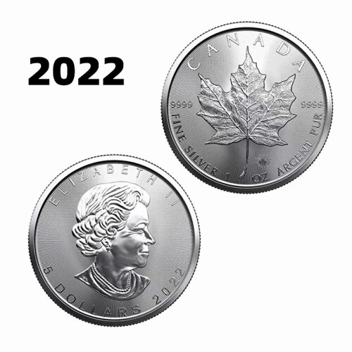 Καναδικό Φύλλο Σφενδάμου 2022/2021 Επιχρυσωμένο Ασήμι, Ασημένια Νομίσματα Κανα