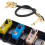 Gitarrenpedalkabel Schwarz Goldener Winkelstecker 5