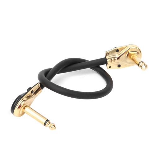 Gitarrenpedalkabel Schwarz Goldener Winkelstecker 2