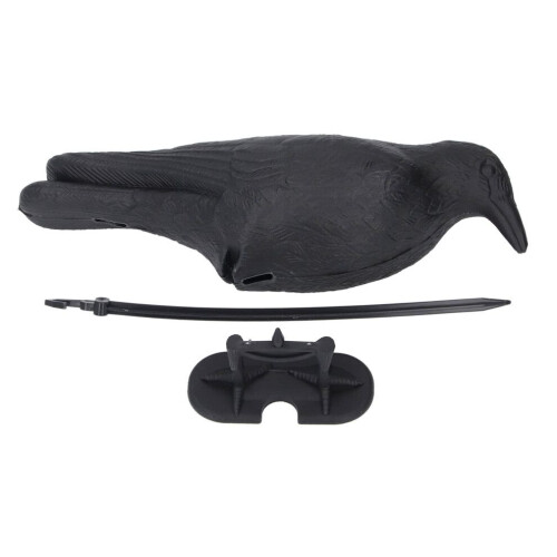 Plastic Crow Decoy Black Raven for Hunt with Foot