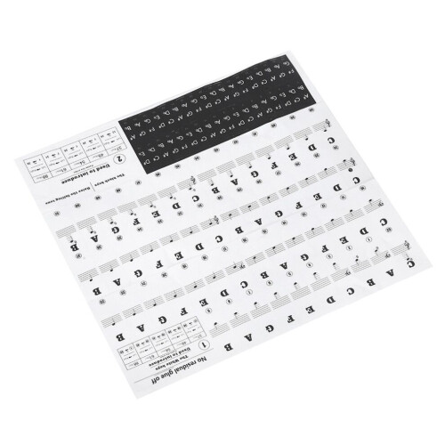Autocollants pour piano, partitions, clavier, PVC noir 2