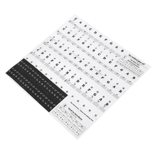 Autocollants pour piano, partitions, clavier, PVC noir 1