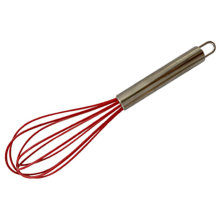 Hitzebeständiger Silikon-Schneebesen, Komfortgriff, Edelstahlkern, leuchtende Farben für Ihre Küche (30 cm)