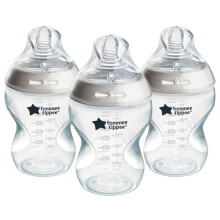 Tommee Tippee Natural Start Anti-Colic Baby Bottle, 260 ml, 0+ months, Slow Flow Breast-Like Teat for a Natural Latch, Anti-Colic Valve,