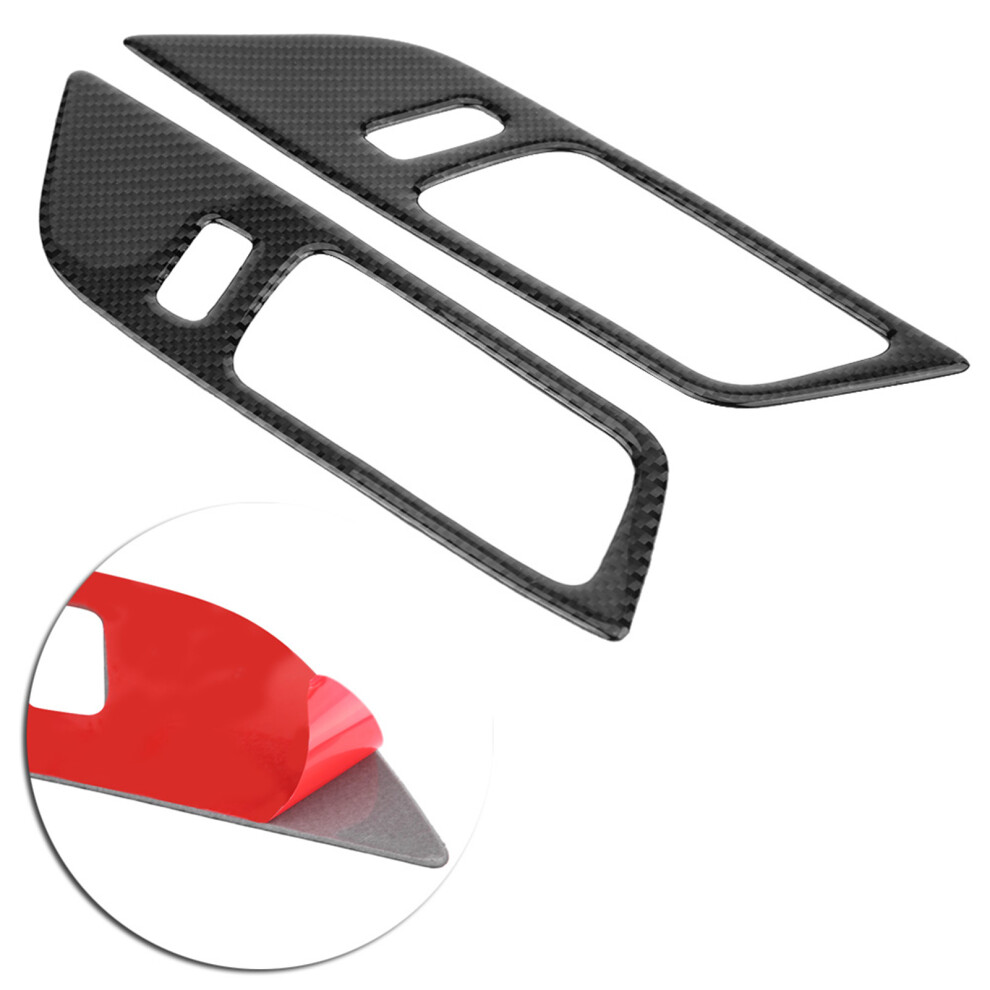 2Pcs Carbon Fiber Door Handle Bowl Cover Trim For Ford Mustang 2015-2017 8021362776466
