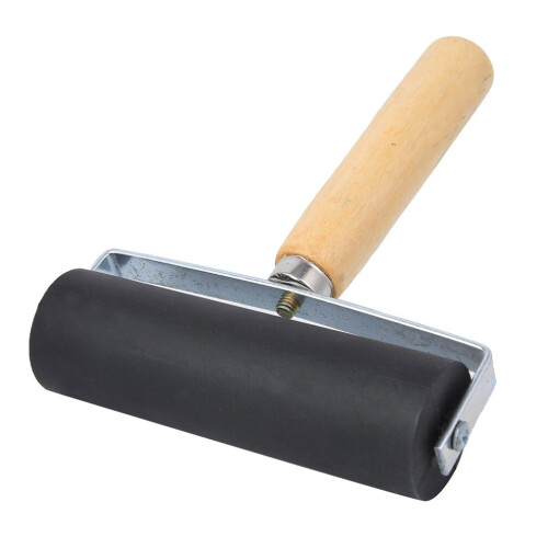 Rubber Printing Roller Black Detachable Wood