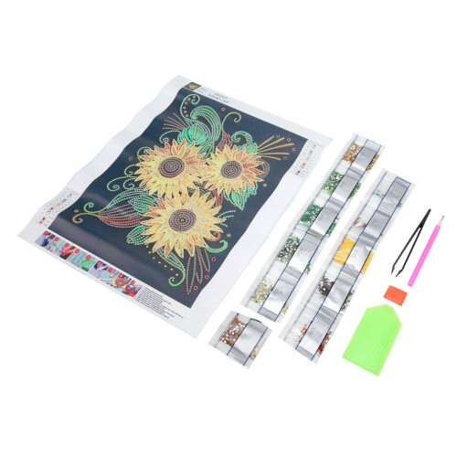 Strass-Malset Sonnenblumenmuster Glänzend 1
