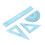 Ruler Kit FourPiece Soft Plastic Transparent Blue 4