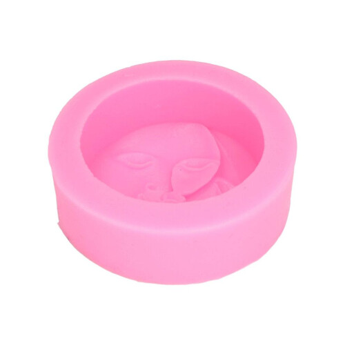 Silicone Mold Moon Face Round Hand Made Soap Cake