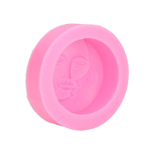 Silicone Mold Moon Face Round Hand Made Soap Cake 1