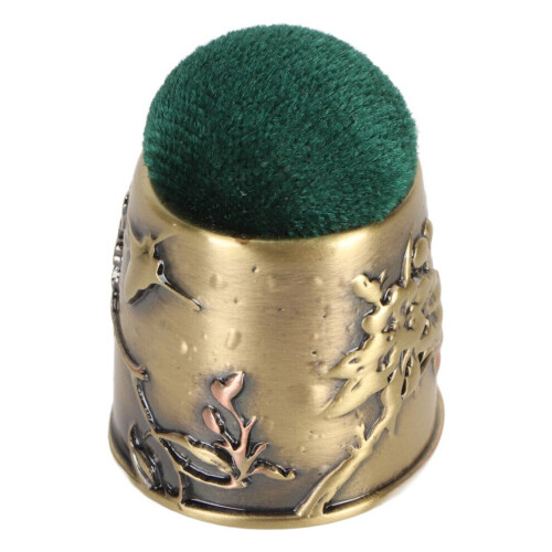 Sewing Pin Cushion Alloy Embossed Base Portable 2