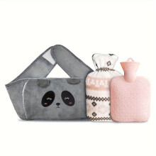(Pandas) Wearable Waist Panda Hot Water Bottle Belt Adult, Plush Refillable Wrap Around Period Hot Water Bottle Belt Pouch Waist