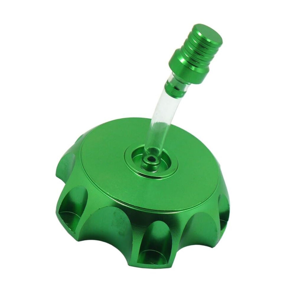 Motorcycle Fuel Gas Tank Cap Cnc Aluminum 49Mm Cap Cover Breather Vent Valve Inline Pipe For Dirt Pit Bike Petrol Tank Green 9105992197491