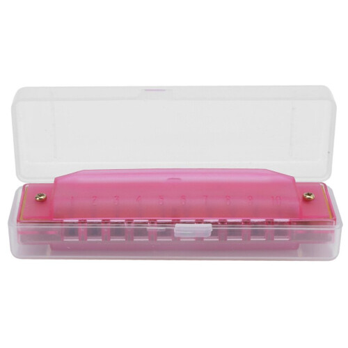 Harmonica Plastic Translucent 10 Hole with Storage