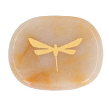 Daumen-Sorgenstein Naturkristall Gold Libelle