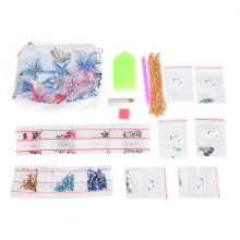Cartera de piel sintética blanca con diseño de pintura de diamantes para maquillaje