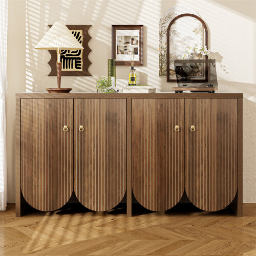 Walnut Sideboard with 4 Doors & Adjustable Shelves