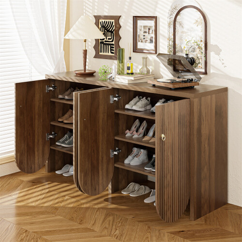 Walnut Sideboard with 4 Doors & Adjustable Shelves 2