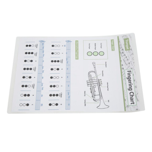 Tableau d'accords de trompette, doigté, notes, musique 1
