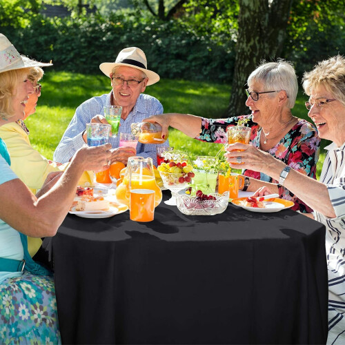 Versatile Round Tablecloth For Everyday Use, Wrinkle Resistant Polyester Offers Seamless Care And Protection 2