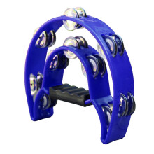 Handtambourine bel, groot formaat, dubbele rij metalen